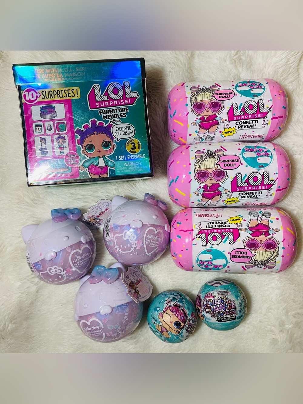 LOL Surprise Confetti Reveal Dolls Hello Kitty Skating Rink Color Change